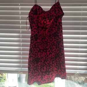 Red leopard dress